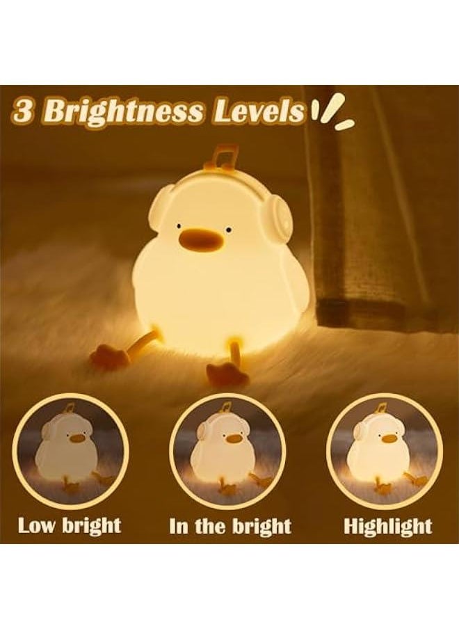 Enjoy Duck Night Light for Bedroom, Silicone Dimmable Nursery Desk Lamp,Light up Duck, LED Rechargeable Duck Night Lamp,Kawaii Room Decor