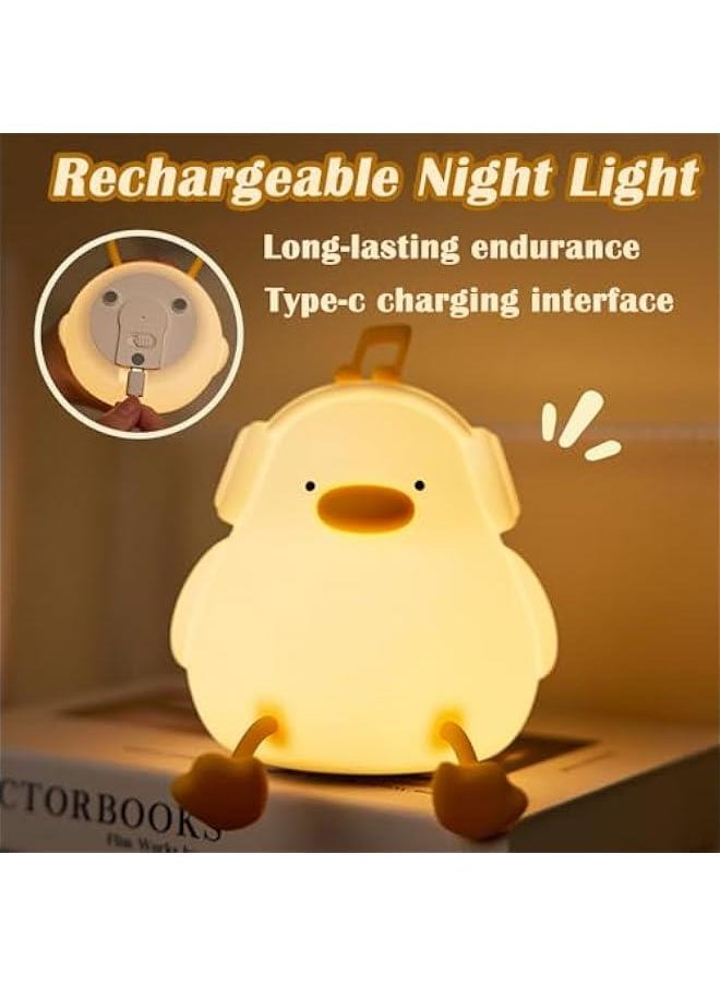 Enjoy Duck Night Light for Bedroom, Silicone Dimmable Nursery Desk Lamp,Light up Duck, LED Rechargeable Duck Night Lamp,Kawaii Room Decor