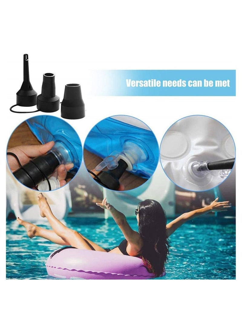 Electric Air Pump, Camping Electric Pumps Inflator, Deflator for Airbeds, Paddling Pools, Toys, Inflatable Sofa, Air Raft Mattress, with 3 Nozzles, 50W