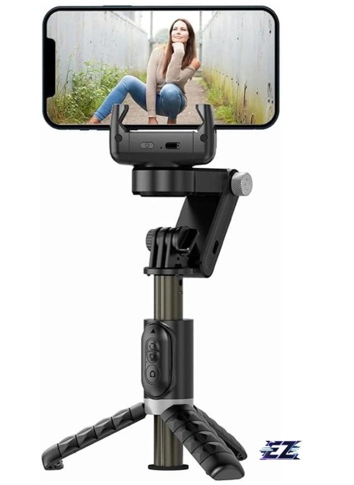 Gimbal Stabilizer for Smartphone with Extendable Selfie Stick and Tripod – 3-Axis Face Tracking, 360° Rotation, 4-in-1 Portable Phone Tripod for iPhone/Android