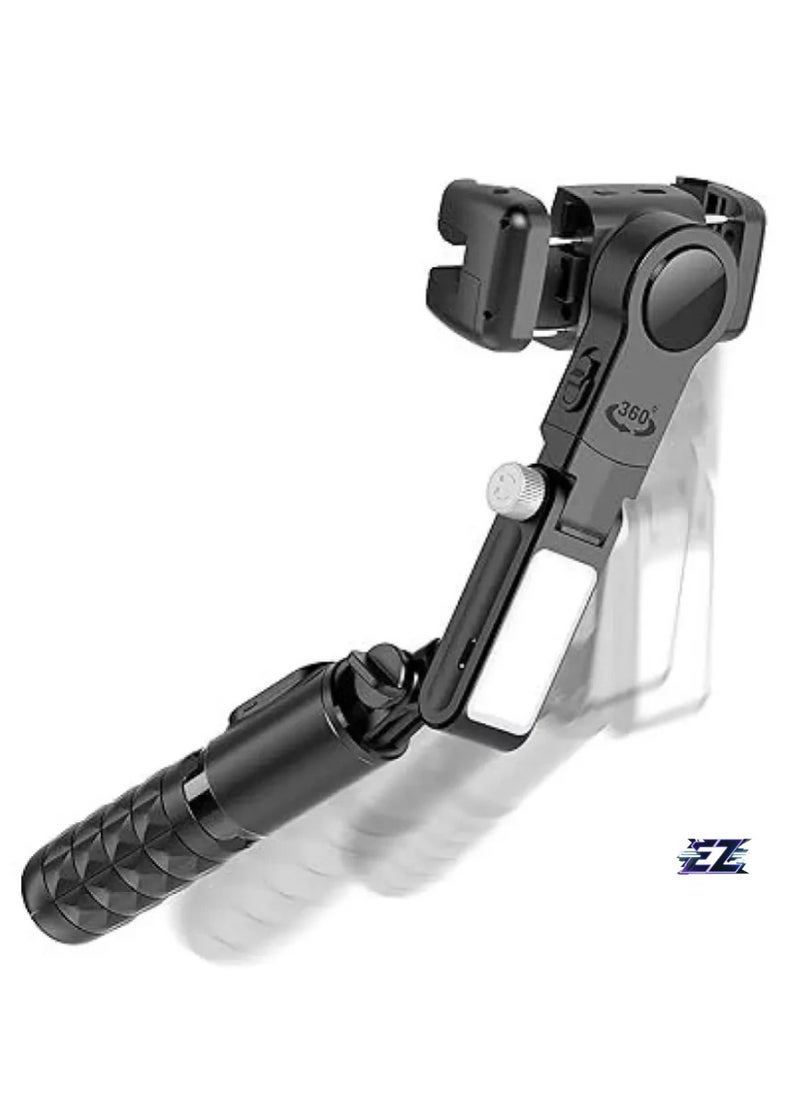 Gimbal Stabilizer Selfie Stick Tripod with Fill Light – 3-Axis Stabilization for iPhone, Cell Phone & Smartphones, Perfect for Vlogs & Live Streams