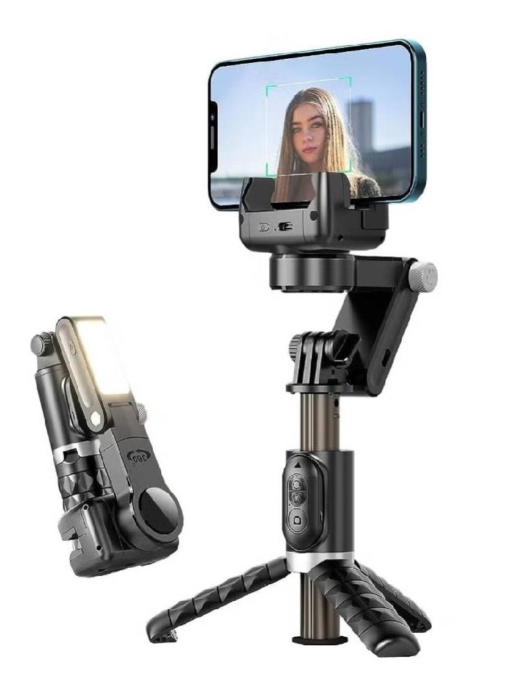 Gimbal Stabilizer for Smartphone with Extendable Selfie Stick and Tripod – 3-Axis Stabilizer with Face Tracking, 360° Rotation, Auto Balance, 4-in-1 Portable Tripod for iPhone/Android