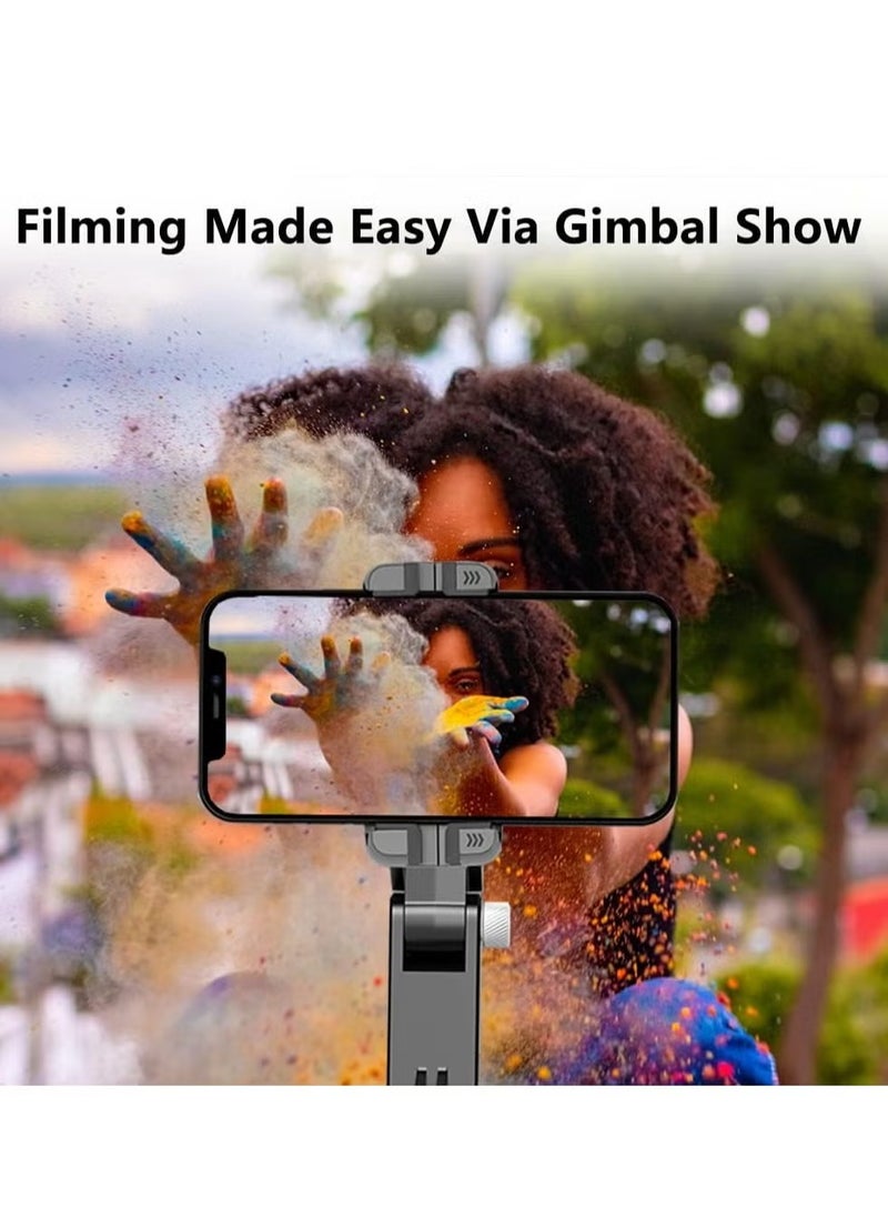 Gimbal Stabilizer for Smartphone with Extendable Selfie Stick and Tripod – 3-Axis Stabilizer with Face Tracking, 360° Rotation, Auto Balance, 4-in-1 Portable Tripod for iPhone/Android