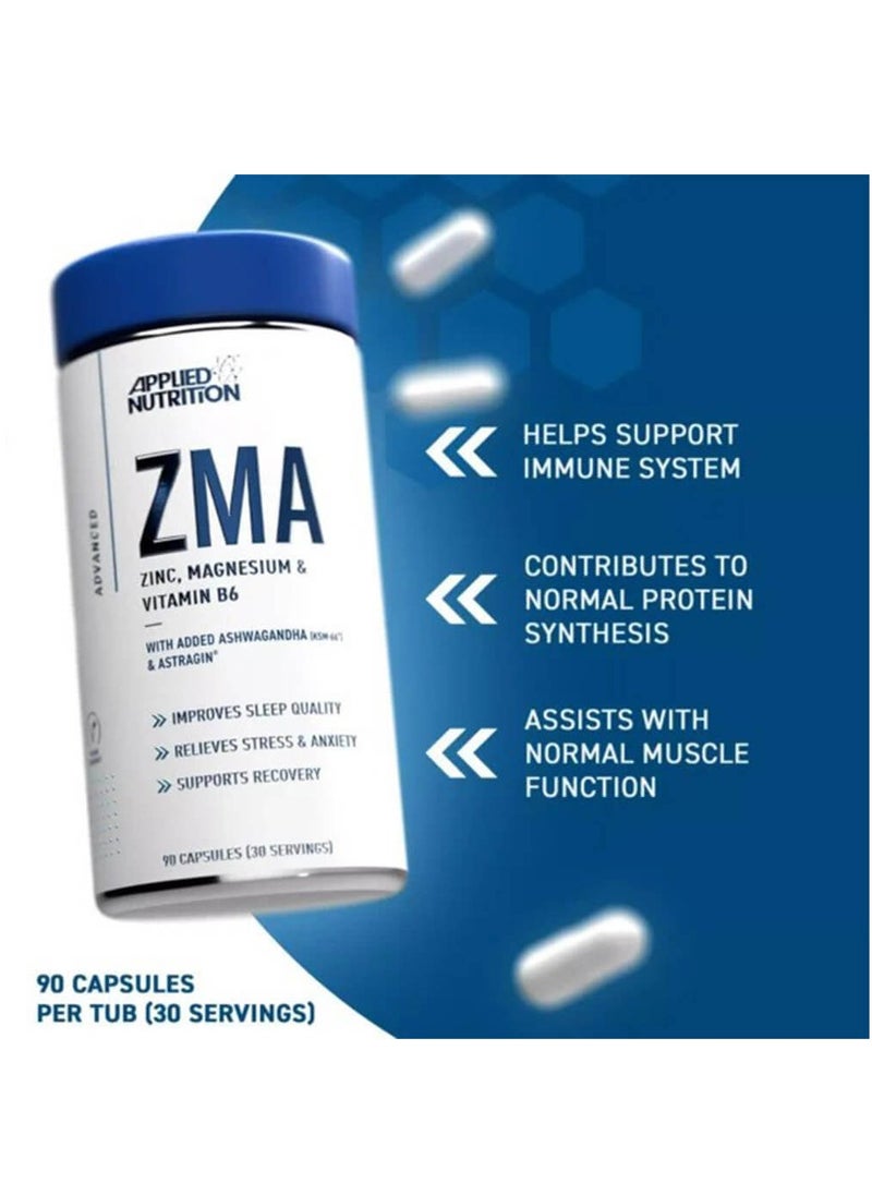 Applied Nutrition ZMA ZINC, MAGNESIUM & VITAMIN B6, 30S, 90 Caps