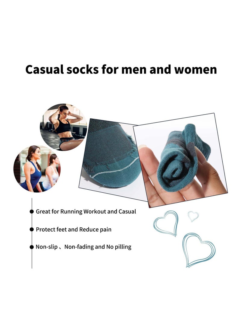 6 Pairs Trainer Socks for Men and Women Ankle Socks Breathable Cotton Low Cut Socks Non Slip Socks with Arch Support Athletic Running Socks