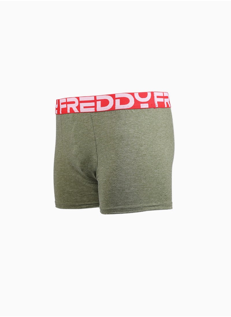 Sports Fashion Boxer - Pesto Green | Men's Cotton Boxer with Bold Waistband