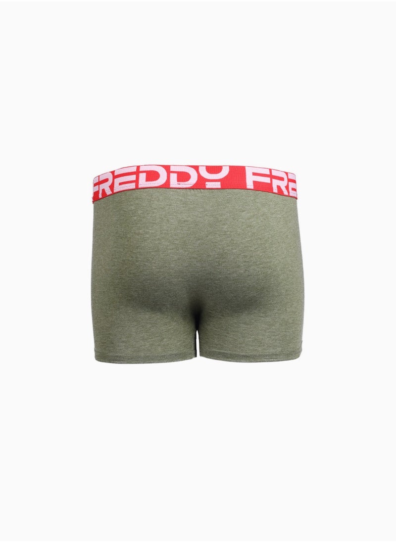 Sports Fashion Boxer - Pesto Green | Men's Cotton Boxer with Bold Waistband