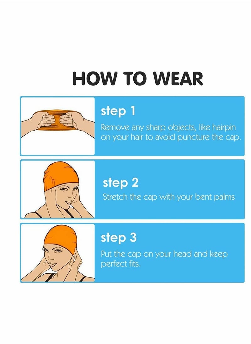 Kids Swim Cap, Fun Silicone High Elastic Swim Caps, Boys and Girls Waterproof Children Diving Cartoon Animals Cap for Long Short Hair