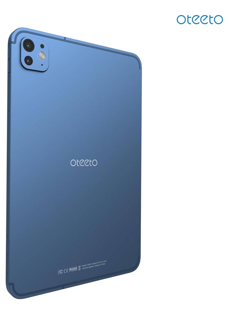 OTEETO TAB 15 Tablet/10.1 Inch/4G SIM/iOS Style Operating System/5G Dual SIM/Octa Core Processor/Included Flip Cover&Keyboard/8GB RAM + 512 GB ROM/Android 13/6000 mAh/8MP Front+13 MP Rear (Blue)