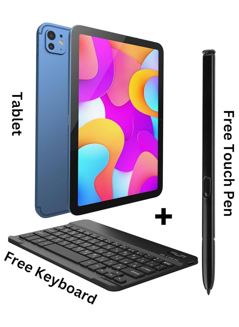 OTEETO TAB 15 Tablet/10.1 Inch/4G SIM/iOS Style Operating System/5G Dual SIM/Octa Core Processor/Included Flip Cover&Keyboard/8GB RAM + 512 GB ROM/Android 13/6000 mAh/8MP Front+13 MP Rear (Blue)