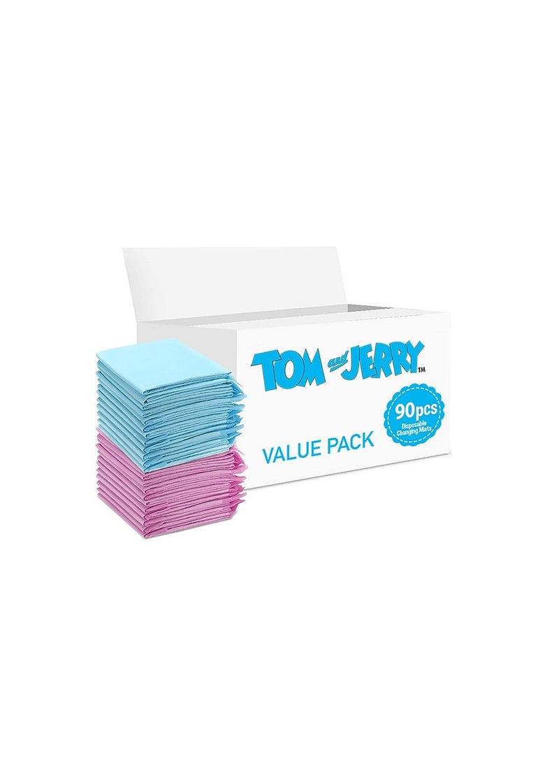 Tom And Jerry Disposable Changing Mats, 90 Counts