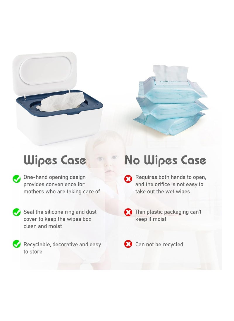 Baby Wipes Dispenser Wipes Case Baby Wipe Holder Keeps Wipes Fresh Non Slip Easy Open And Close Blue