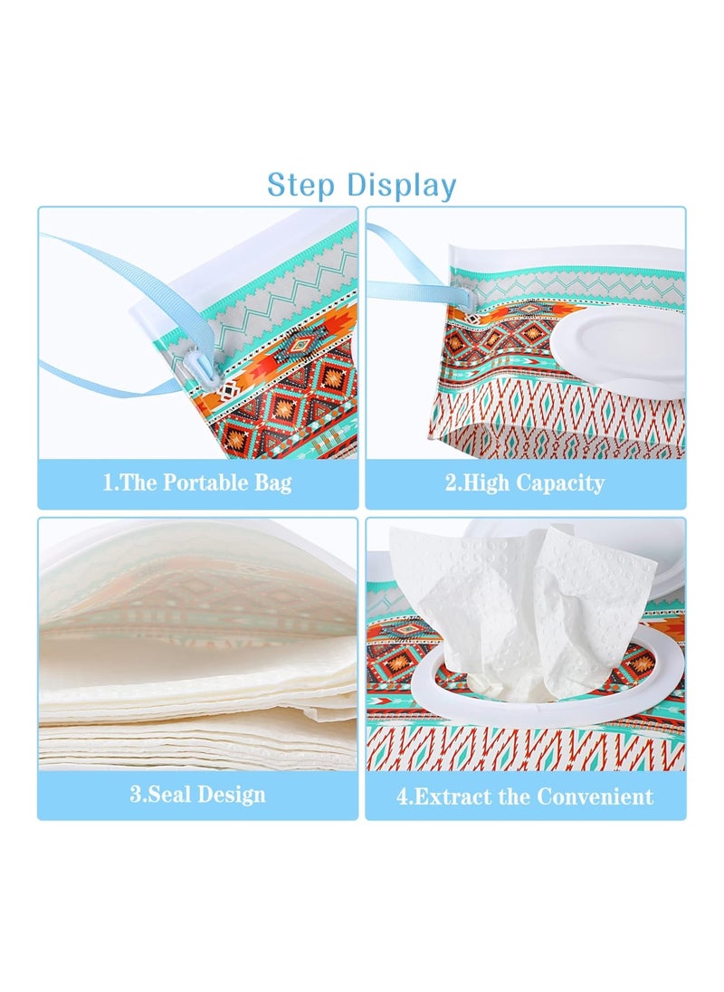 4 Pack Baby Refillable Baby Wet Wipe Dispenser Reusable Wipes Pouch Container Lightweight Portable Travel Wipes Holders