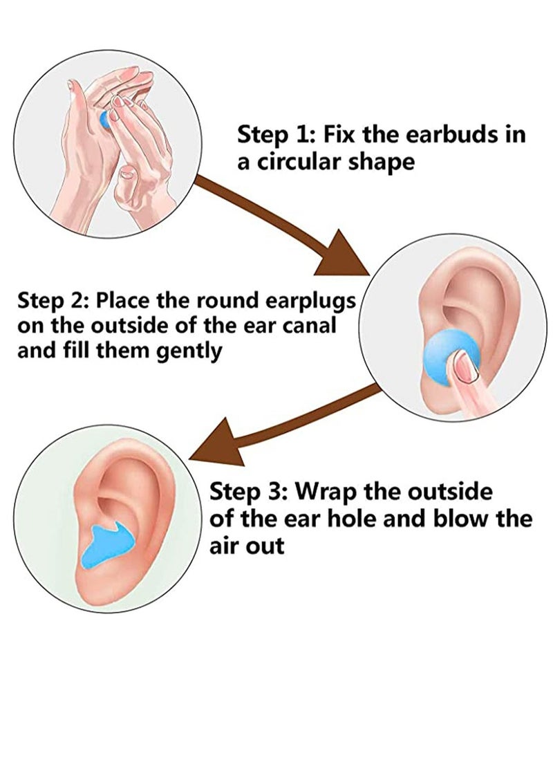 Sleep Earplugs, Silicone Earplugs, Sleep Earplugs with High Decibel Noise Protection Waterproof Earplugs for Sleep Learning Swimming and Cancelling Noise