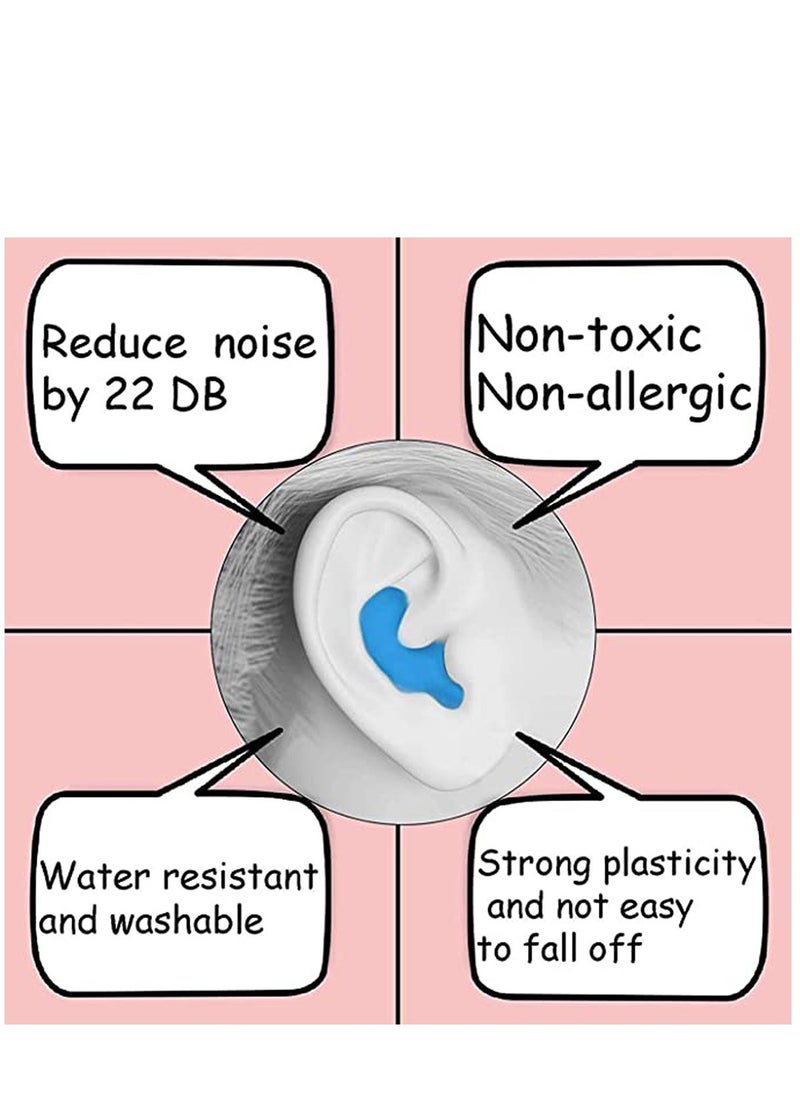 Sleep Earplugs, Silicone Earplugs, Sleep Earplugs with High Decibel Noise Protection Waterproof Earplugs for Sleep Learning Swimming and Cancelling Noise
