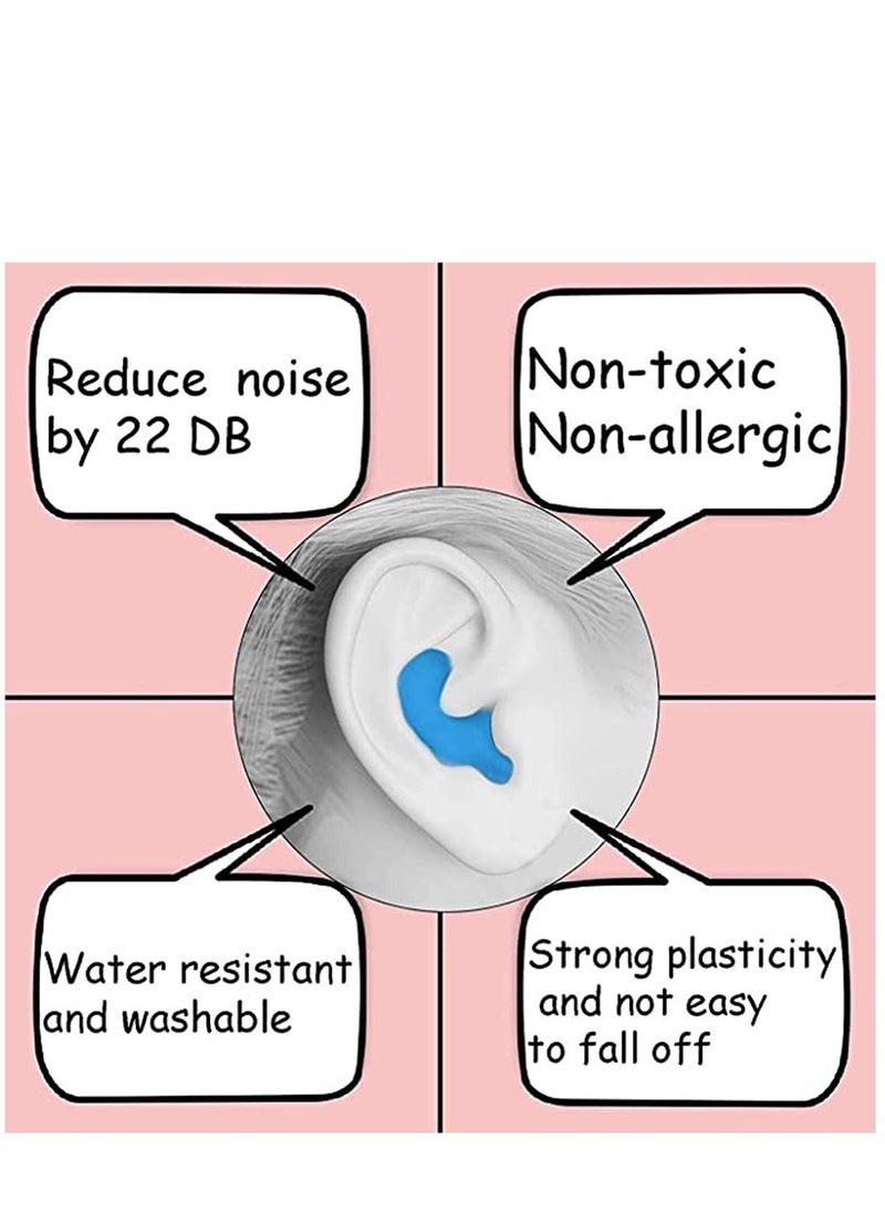 Sleep Earplugs, Silicone Earplugs, Sleep Earplugs with High Decibel Noise Protection Waterproof Earplugs for Sleep Learning Swimming and Cancelling Noise