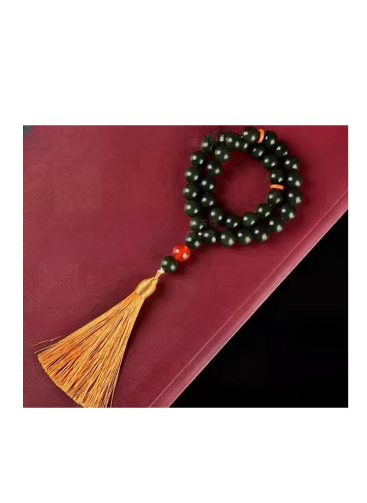 Natural Hotan Jade Tassel 33 Prayer Beads (Bead Diameter 10MM)