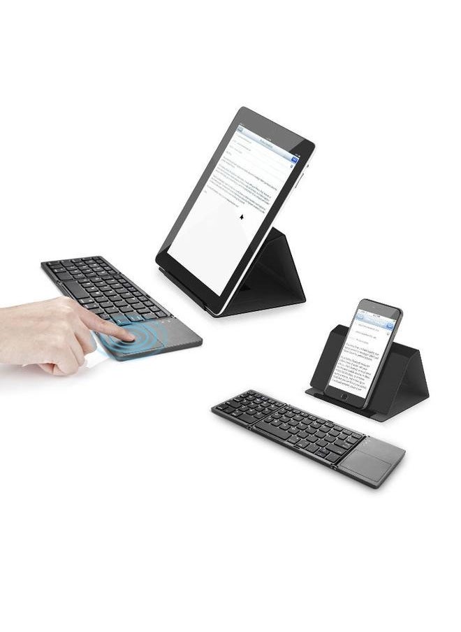 Wireless Foldable Keyboard With Touchpad Dark -black/gery-oldable Bluetooth Keyboard, Folding Portable Wireless Keyboard with touchpad,Travel Pocket Keyboard