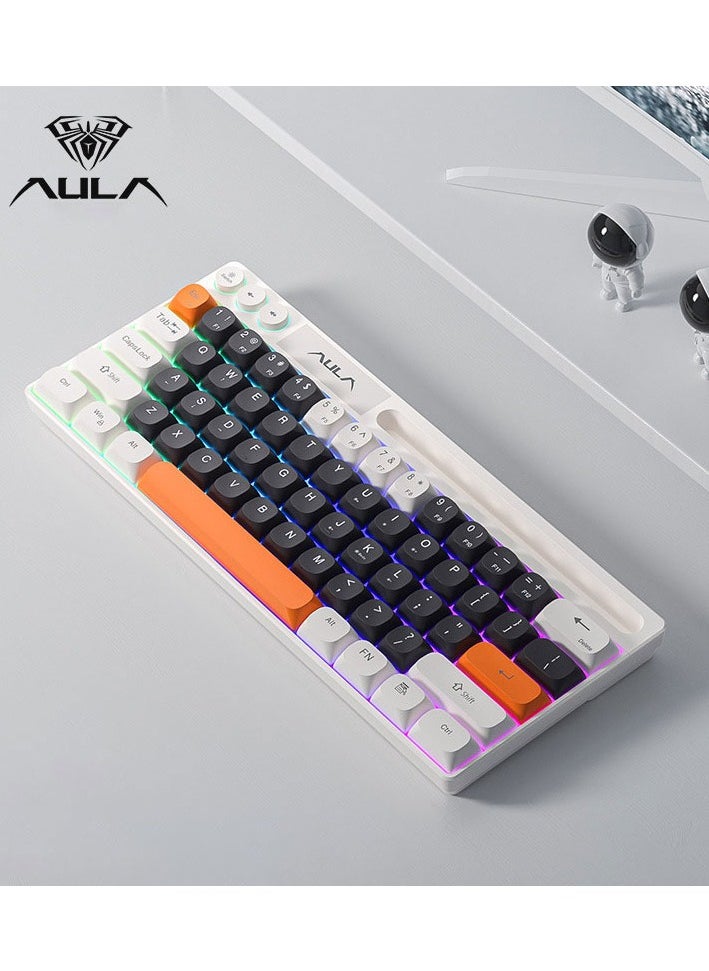 Wired Gaming Keyboard Mini Portable Mechanical Keyboard 64 Keys RGB