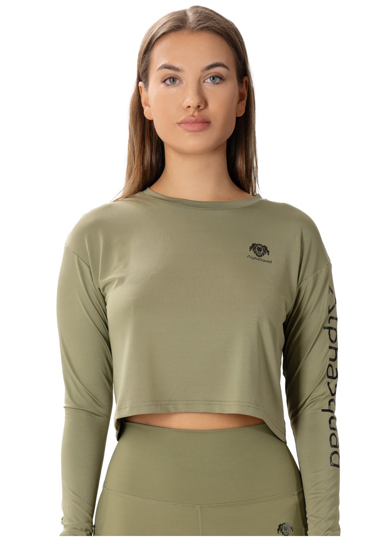 AlphaSquad Longsleeve Crop Top for Women