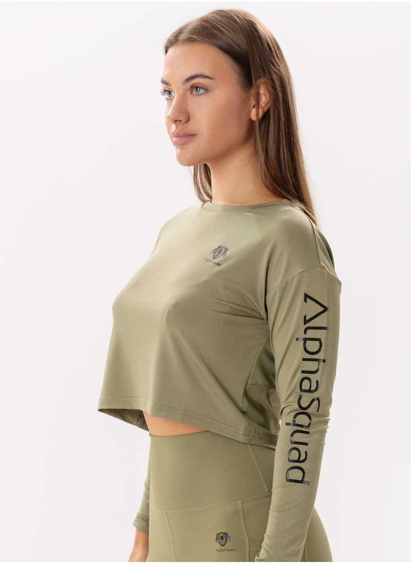 AlphaSquad Longsleeve Crop Top for Women