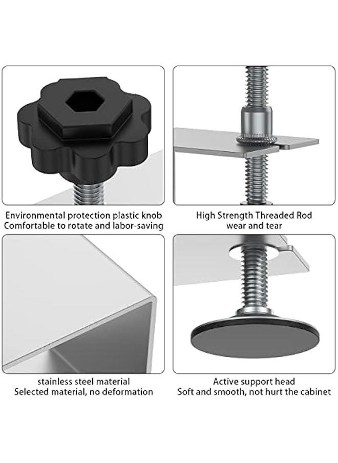 4 Pcs Drawer Front Installation Clamps, Stainless Steel Drawer Fixing Clips, Stable Furniture Woodworking Jig for Carpenter Household Tables Desks Mount (4 Pcs)