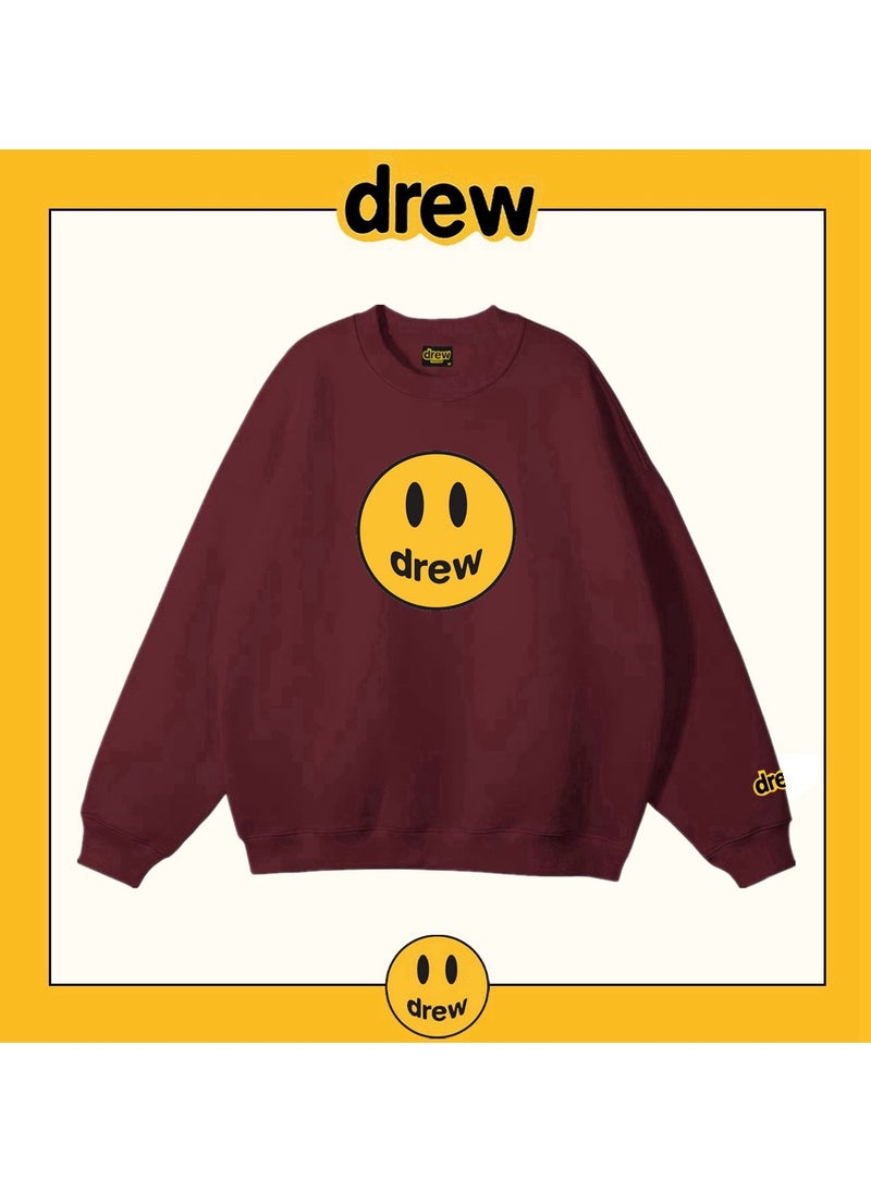 New Drew Smiley Face Round Neck Hoodie