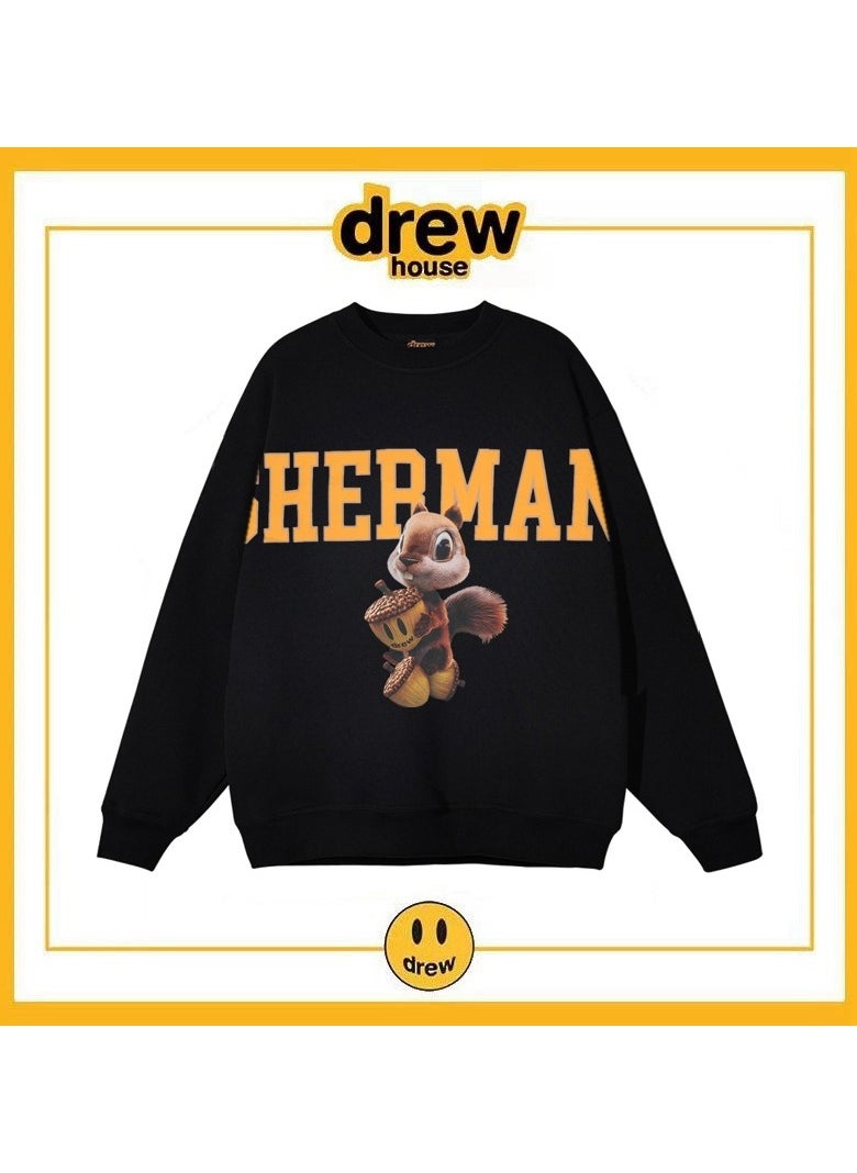 New Drew Smiling 3D Squirrel Round Neck Hoodie