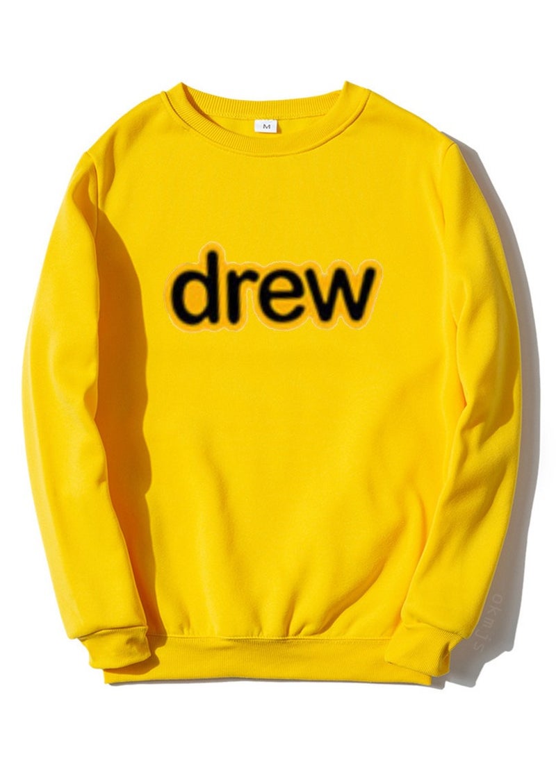 New Drew Smiley Face Letter Round Neck Hoodie