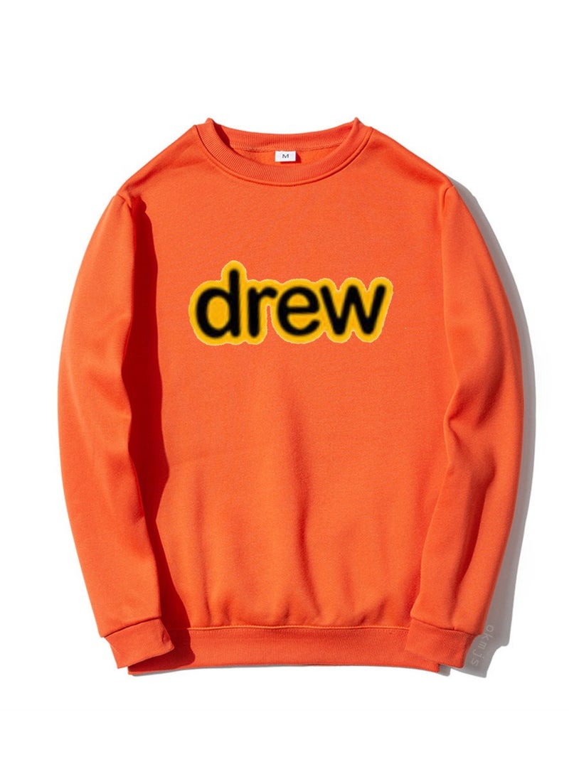 New Drew Smiley Face Letter Round Neck Hoodie