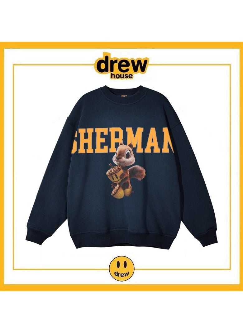 New Drew Smiling 10D Squirrel Round Neck Hoodie