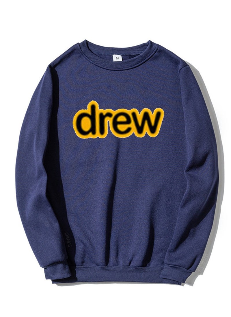 New Drew Smiley Face Letter Round Neck Hoodie