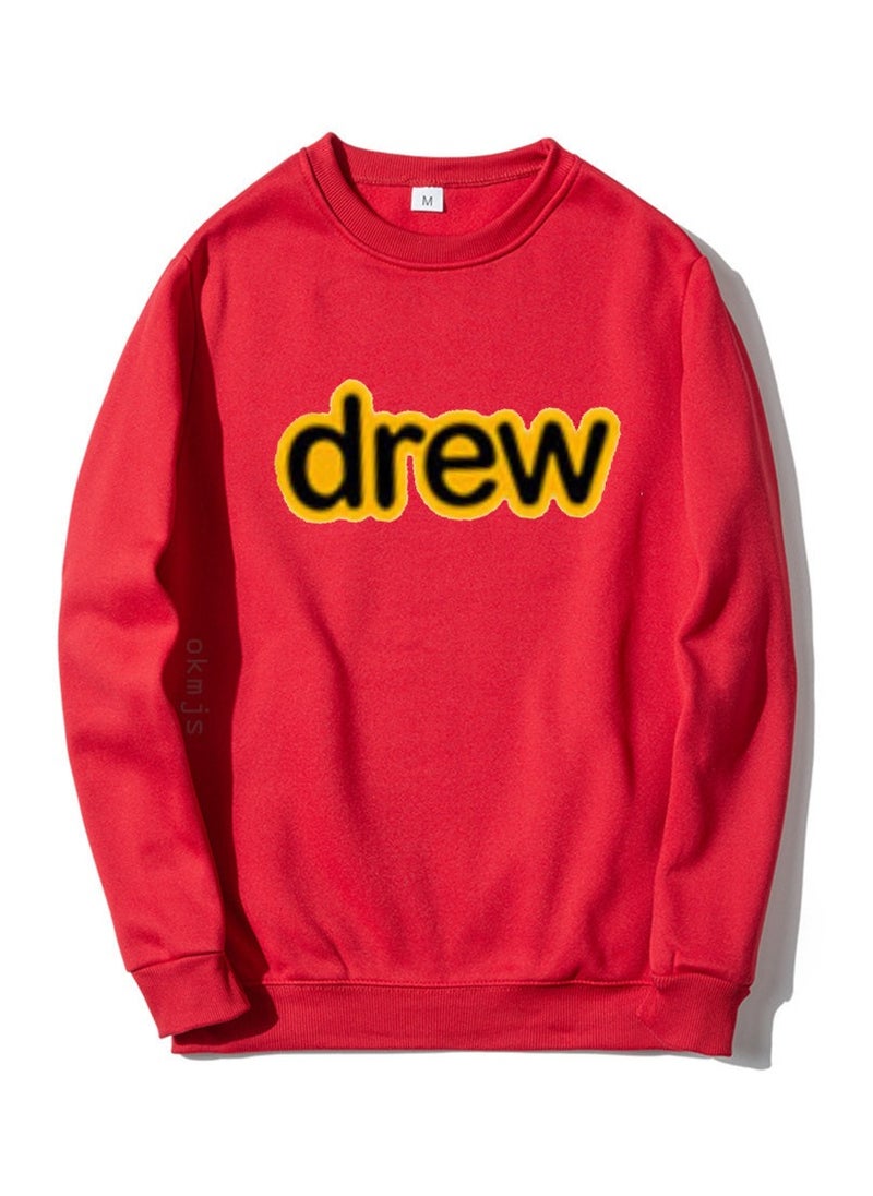 New Drew Smiley Face Letter Round Neck Hoodie