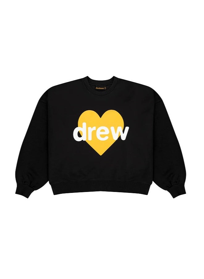 New DREW Smiley Face Heart-Shaped Letter Round Neck Hoodie