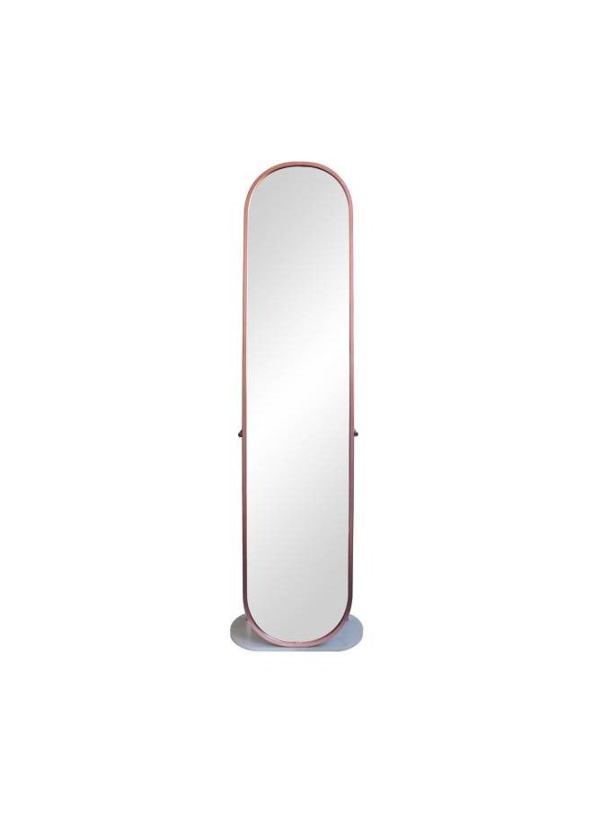 Rose Gold Iron Frame Full Length Mirror With Imitation Marble Stand, Size 178X17X46.5CM