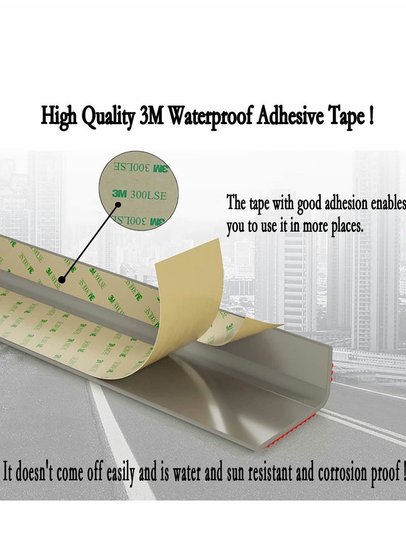 Stair Leading Edge Protector, Waterproof Anti-Slip Rubber Step Adhesive Decorative Protection Strip for Home School Nursing Indoor and Outdoor Steps(Black)