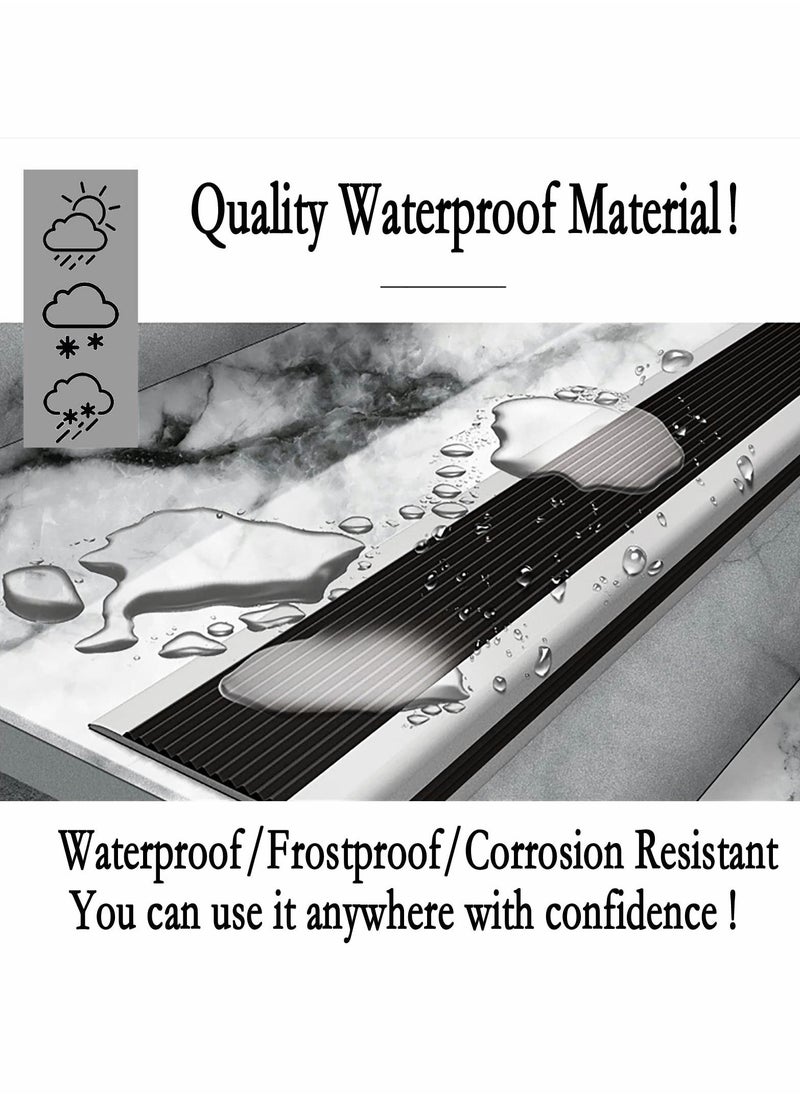 Stair Leading Edge Protector, Waterproof Anti-Slip Rubber Step Adhesive Decorative Protection Strip for Home School Nursing Indoor and Outdoor Steps(Black)