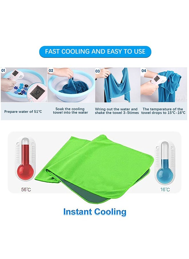 6Pcs Cooling Towel, Ice Sports Towel, Cool Towel for Instant Cooling,for Yoga, Travel, Golf, Gym,Camping, Fitness, Running, Workout u0026 More Activities (31.5x11.8)