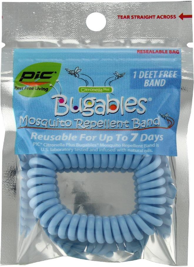 PIC Bugables Citronella Scented Coil Wristbands, Reusable and Resealable, One Size Fits All (Pack of 10)