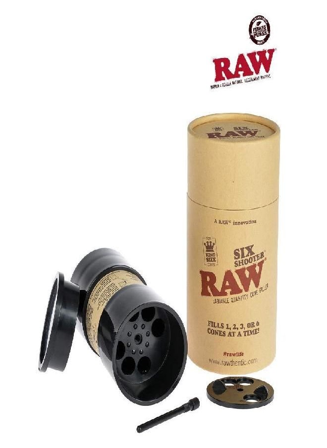 RAW Six Shooter for King Size Cones | Cone Loader Filling Device | Fills 1,2,3 or 6 Cones Efficiently for Any Beginner