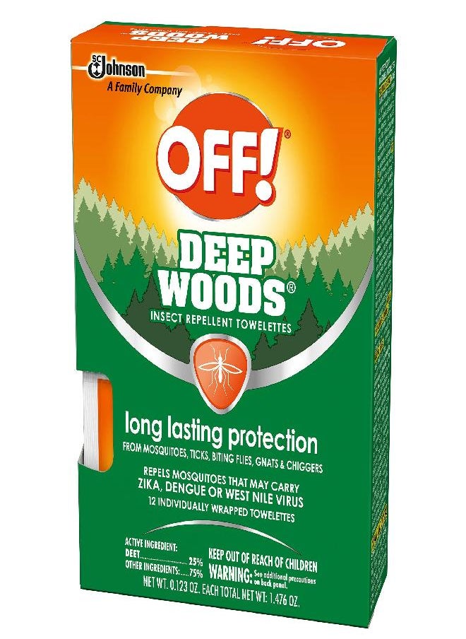 OFF! Deep Woods Insect Repellent Towelettes (12 Count, Pack of 2)