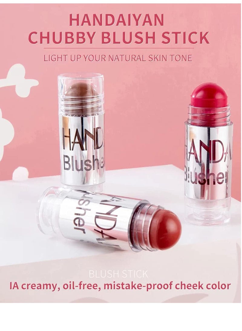 Blush Stick Set Matte Cream Blush Stick for Cheeks, Eyes, and Lips Natural Makeup Waterproof Long Lasting