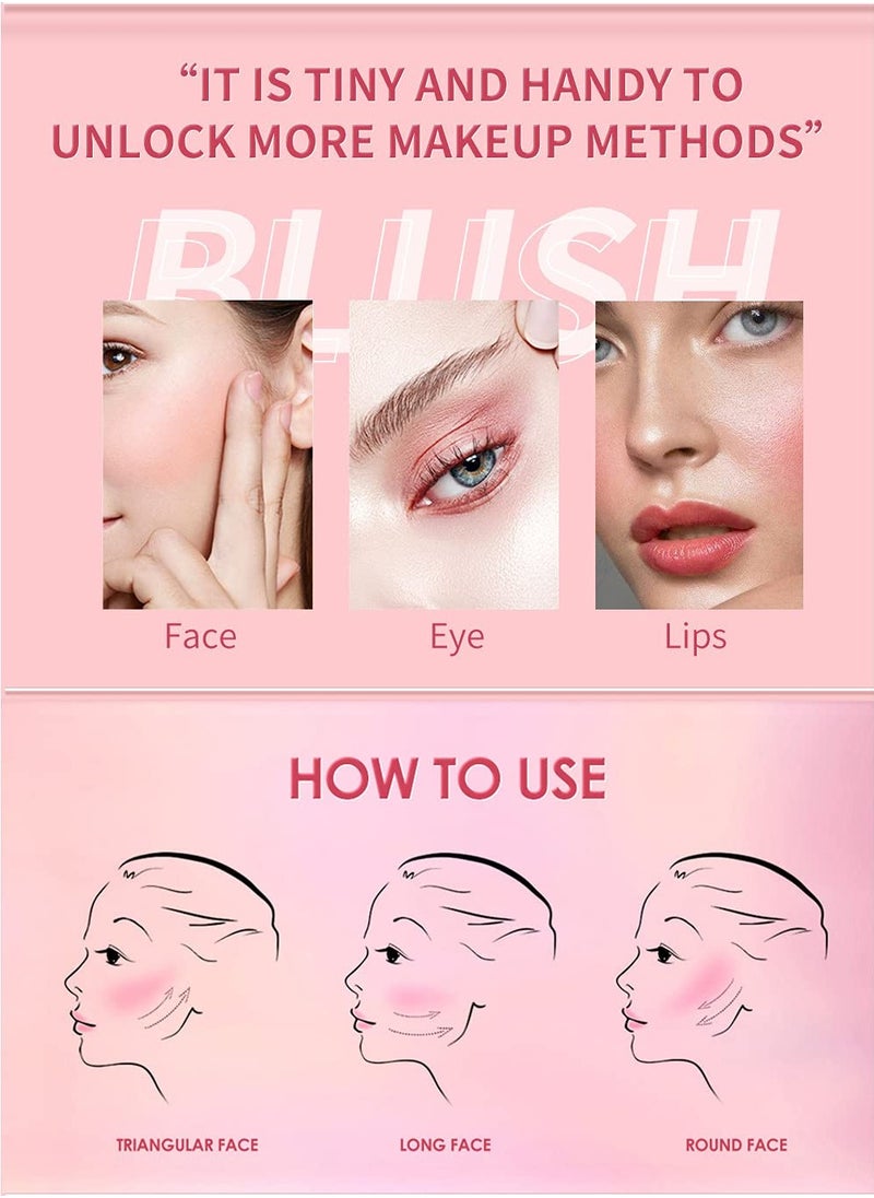 Blush Stick Set Matte Cream Blush Stick for Cheeks, Eyes, and Lips Natural Makeup Waterproof Long Lasting