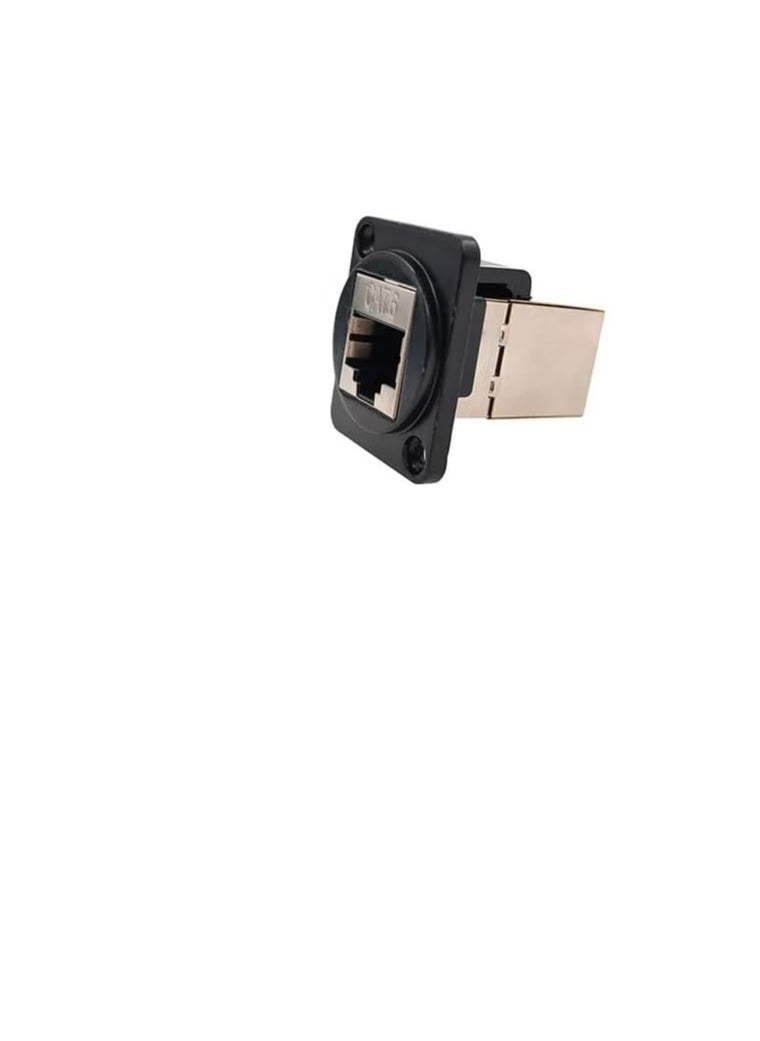 DKURVE D-Type RJ45-CAT6 Shielded Ethernet Panel Mount Socket, CAT5E Compatible
