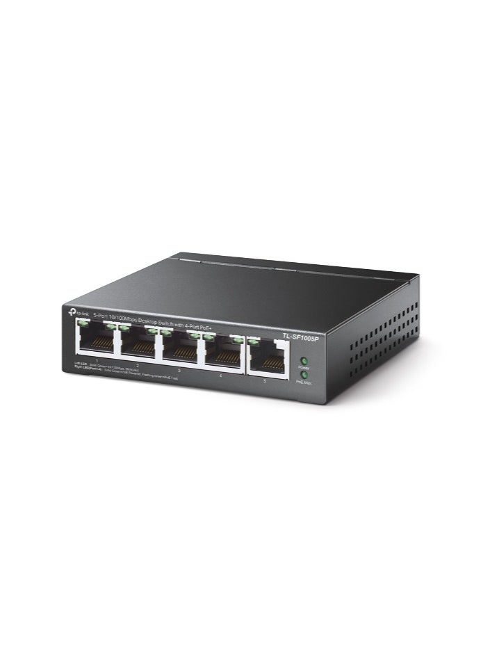 TP-LINK 5-Port 10/100Mbps Desktop Switch with 4-Port PoE+ TL-SF1005LP