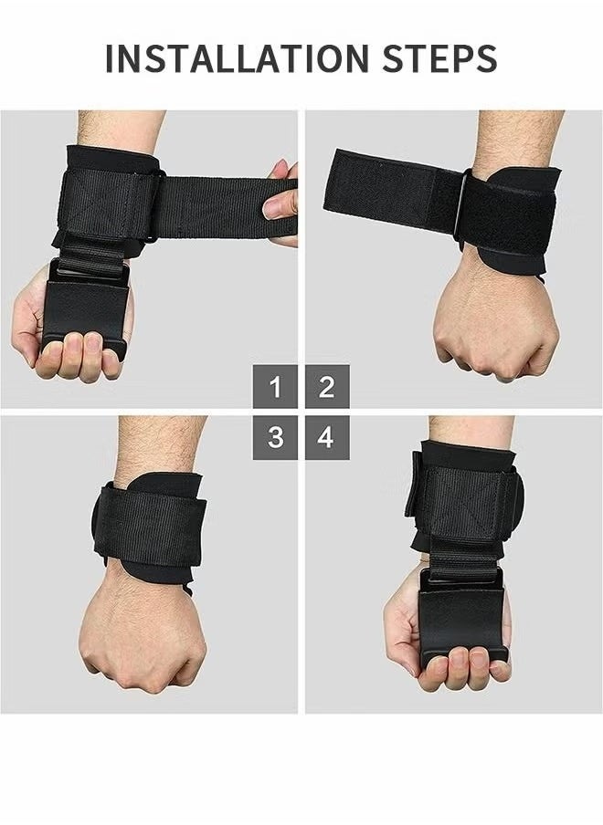 Weightlifting Gloves with Wrist Support & Hooks Protective Gear for Deadlifts & Daily Gym Workouts