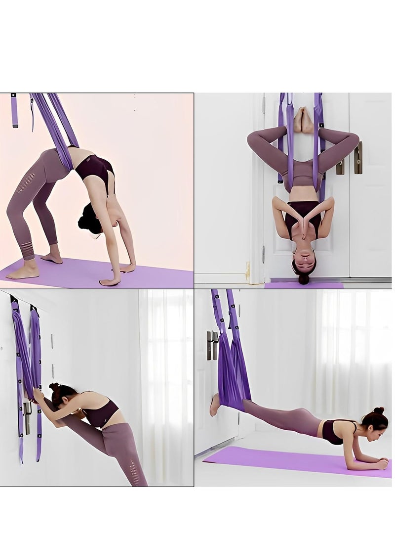 Aerial Yoga Strap Aerial Silk Fabric Yoga Swing Yoga Hammock for Antigravity Yoga Inversion Yoga Stretching Strap and Home Equipment for Ballet and Dance