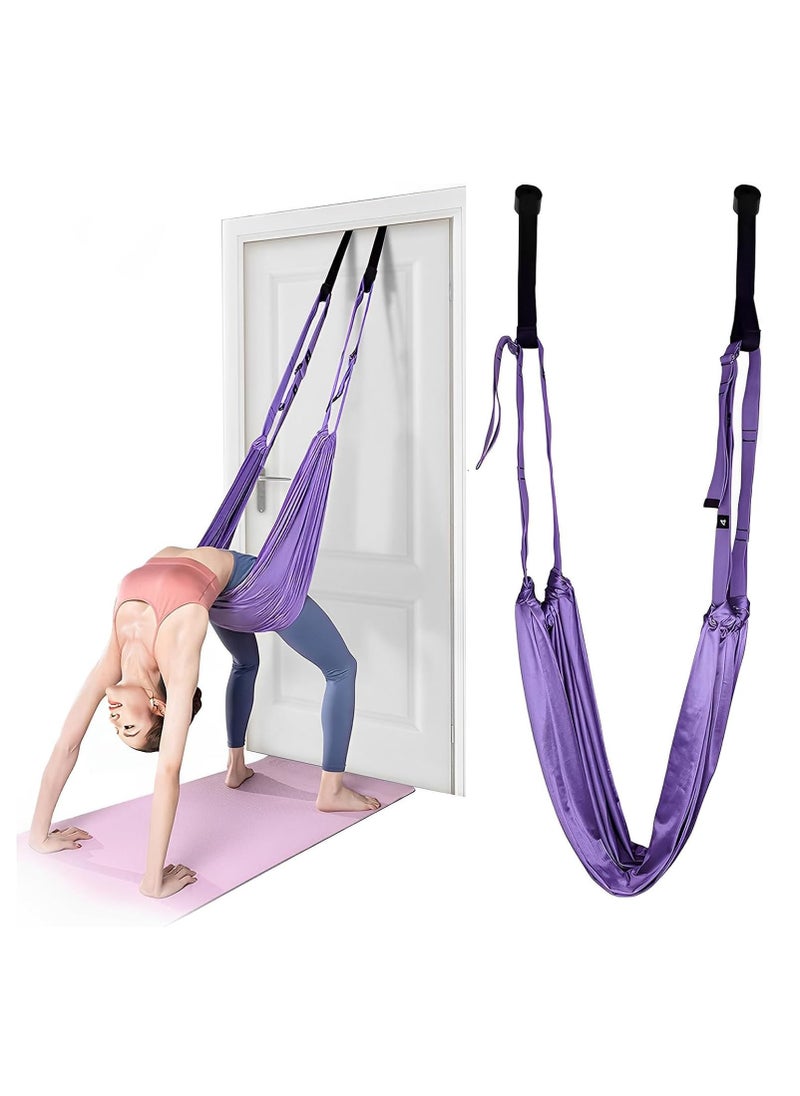 Aerial Yoga Strap Aerial Silk Fabric Yoga Swing Yoga Hammock for Antigravity Yoga Inversion Yoga Stretching Strap and Home Equipment for Ballet and Dance