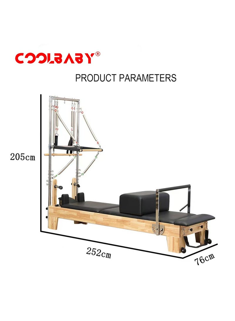 COOLBABYPilates Reformer  Pilates Core Bed Semi-elevated 2-in-1 Yoga Bed