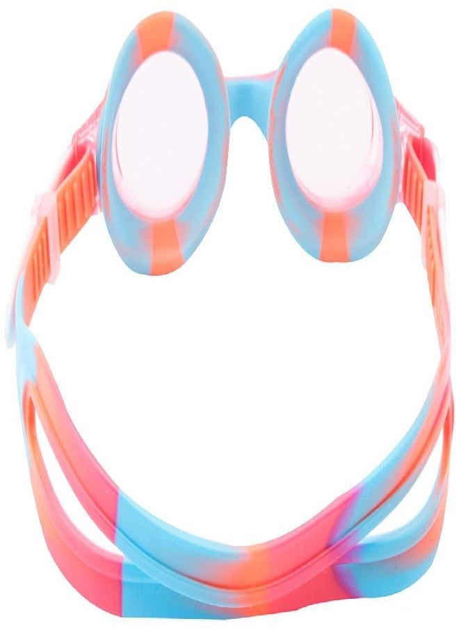 TYR Youth Tie Dye Swimple Goggles, Pink/White, One Size, Age 3-10